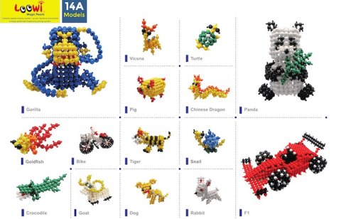 Klocki konstrukcyjne Loowi - Zestaw Red 125 el. Loowi Klocki konstrukcyjne Loowi - Zestaw Red 125 el. Loowi