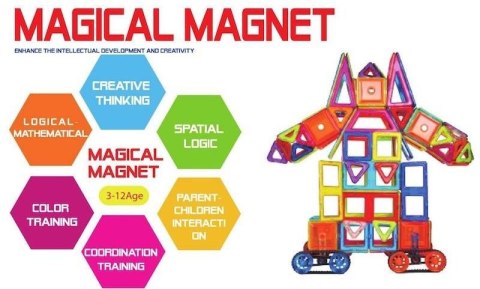 Magical Magnet 168 el. - Klocki magnetyczne X-Bida Magical Magnet 168 el. - Klocki magnetyczne X-Bida
