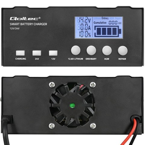 Inteligentna mikroprocesorowa ładowarka 12V | 12.6V | 24V |Prostownik z funkcją naprawy do akumulatora AGM GEL LiFePO4 | LCD Inteligentna mikroprocesorowa ładowarka 12V | 12.6V | 24V |Prostownik z funkcją naprawy do akumulatora AGM GEL LiFePO4 | LCD