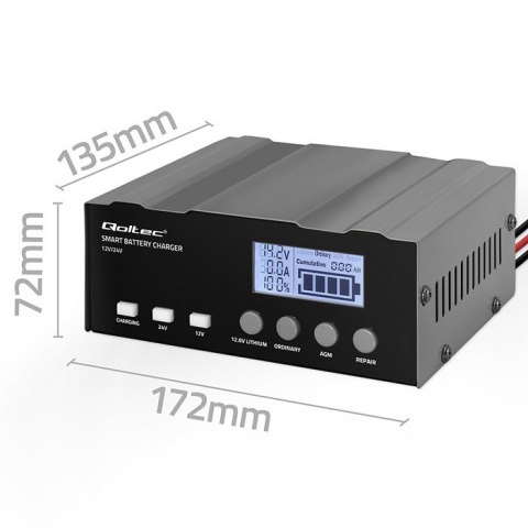 Inteligentna mikroprocesorowa ładowarka 12V | 12.6V | 24V |Prostownik z funkcją naprawy do akumulatora AGM GEL LiFePO4 | LCD Inteligentna mikroprocesorowa ładowarka 12V | 12.6V | 24V |Prostownik z funkcją naprawy do akumulatora AGM GEL LiFePO4 | LCD