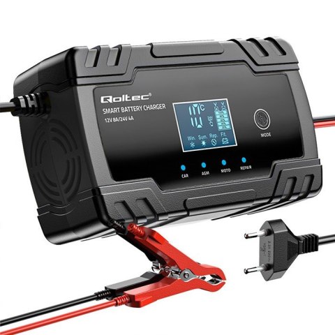 Inteligentna mikroprocesorowa ładowarka 12V 8A | 24V 4A |Prostownik z funkcją naprawy do akumulatora AGM GEL | LCD Inteligentna mikroprocesorowa ładowarka 12V 8A | 24V 4A |Prostownik z funkcją naprawy do akumulatora AGM GEL | LCD