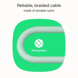 Kabel USB-C-USB-C PowerStream 100W oplot 1,2m zielony