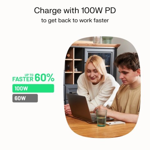 Kabel USB-C-USB-C PowerStream 100W oplot 1,2m zielony Kabel USB-C-USB-C PowerStream 100W oplot 1,2m zielony