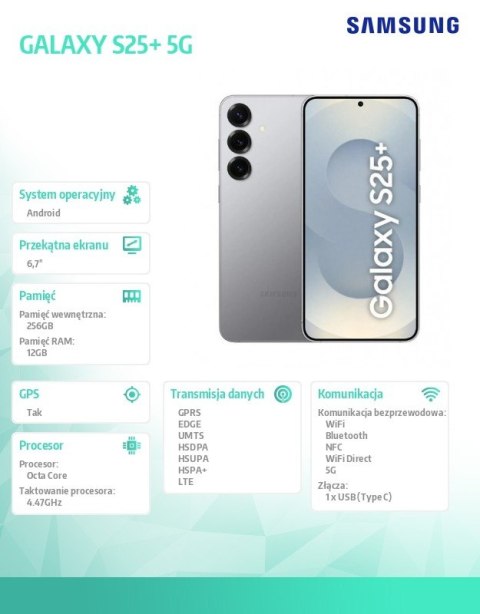 Smartfon GALAXY S25+ 5G 12/256GB DS Srebrny Smartfon GALAXY S25+ 5G 12/256GB DS Srebrny