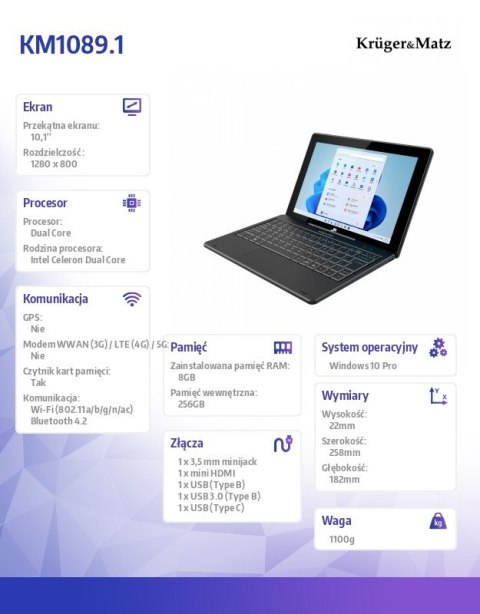 Tablet 2in1 Kruger & Matz EAGLE 1089 Tablet 2in1 Kruger & Matz EAGLE 1089