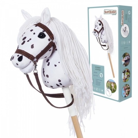 Koń na kiju Hobby Horse HOPPIHORSE A4 Leopard - biały, maść tarantowata Koń na kiju Hobby Horse HOPPIHORSE A4 Leopard - biały, maść tarantowata