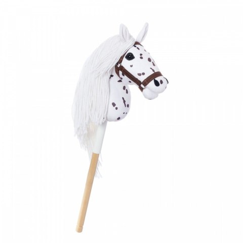 Koń na kiju Hobby Horse HOPPIHORSE A4 Leopard - biały, maść tarantowata Koń na kiju Hobby Horse HOPPIHORSE A4 Leopard - biały, maść tarantowata
