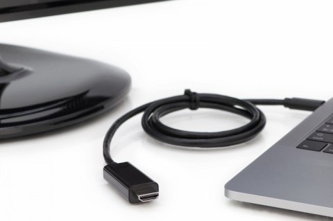 Kabel USB Type-C/HDMI M/M USB 3.1 Gen.2 SuperSpeed+ 4K/60Hz 18Gbps 5m czarny Kabel USB Type-C/HDMI M/M USB 3.1 Gen.2 SuperSpeed+ 4K/60Hz 18Gbps 5m czarny