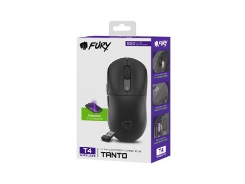 Mysz Fury TANTO T4 RGB 12000DPI bezprzewodowa czarna Mysz Fury TANTO T4 RGB 12000DPI bezprzewodowa czarna