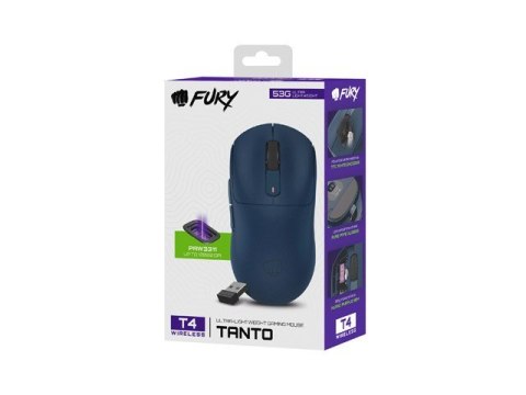 Mysz Fury TANTO T4 RGB 12000DPI bezprzewodowa niebieska Mysz Fury TANTO T4 RGB 12000DPI bezprzewodowa niebieska