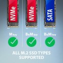 ADM2-AM Adapter USB3.2 Gen 2 M.2 NVMe/SATA SSD 10Gbps 10cm USB-A cable