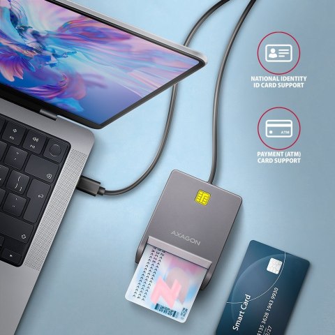 CRE-SM3TC Czytnik kart identyfikacyjnych USB-C, 1.2m kabel CRE-SM3TC Czytnik kart identyfikacyjnych USB-C, 1.2m kabel