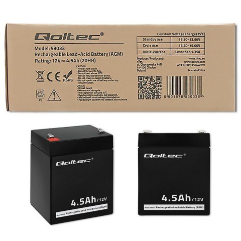 Akumulator AGM | 12V | 4.5Ah | max.1.35A Akumulator AGM | 12V | 4.5Ah | max.1.35A