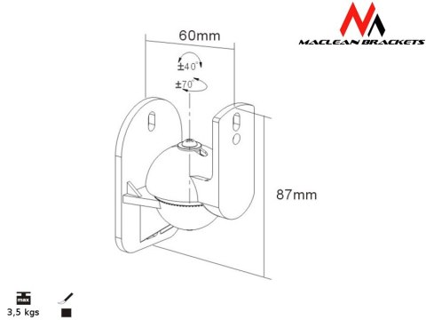 Uchwyt głośnikowy do kolumn MC-526 komplet 2 szt 3.5kg Uchwyt głośnikowy do kolumn MC-526 komplet 2 szt 3.5kg