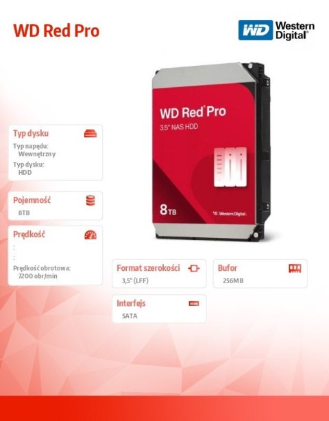 Dysk HDD Red Pro 8TB 3,5 SATA III WD8005FFBX Dysk HDD Red Pro 8TB 3,5 SATA III WD8005FFBX