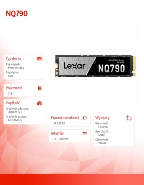 Dysk SSD NQ790 1TB NVMe 4x4 2280 7000/6000MB/s Dysk SSD NQ790 1TB NVMe 4x4 2280 7000/6000MB/s