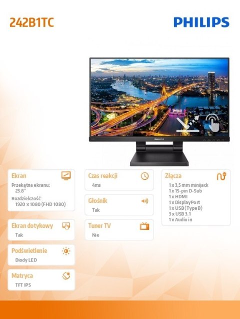 Monitor 23.8 cali 242B1TC IPS Touch HDMI DP Monitor 23.8 cali 242B1TC IPS Touch HDMI DP