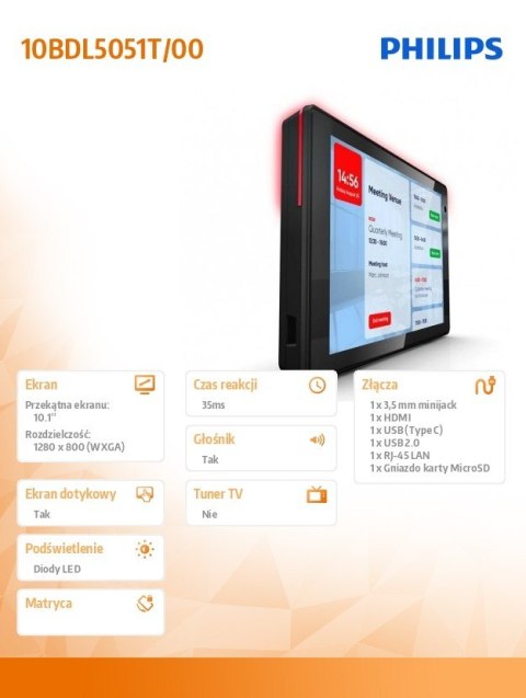 Monitor wielodotykowy 10BDL5051T 10 cali Monitor wielodotykowy 10BDL5051T 10 cali