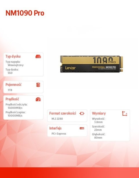 Dysk SSD NM1090 Pro 1TB Gen5 14000/10000 Dysk SSD NM1090 Pro 1TB Gen5 14000/10000