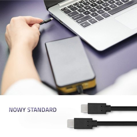 Kabel USB 3.1 typ C męski | USB 3.1 typ C męski | 3m | Czarny Kabel USB 3.1 typ C męski | USB 3.1 typ C męski | 3m | Czarny
