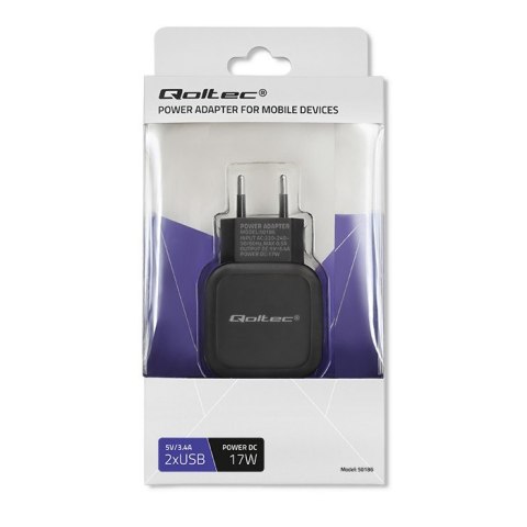 Ładowarka sieciowa 17W | 5V | 3.4A | 2xUSB Ładowarka sieciowa 17W | 5V | 3.4A | 2xUSB