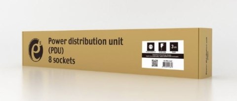 Listwa zasilająca rack (PDU), 8 gniazd FR, 1U, 16A, wtyk Schuko 3m Listwa zasilająca rack (PDU), 8 gniazd FR, 1U, 16A, wtyk Schuko 3m