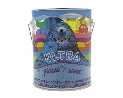Piasek UltraPiasek puszka 900g 4 duże foremki 2 narzędzia niebieski Pojazdy Piasek UltraPiasek puszka 900g 4 duże foremki 2 narzędzia niebieski Pojazdy