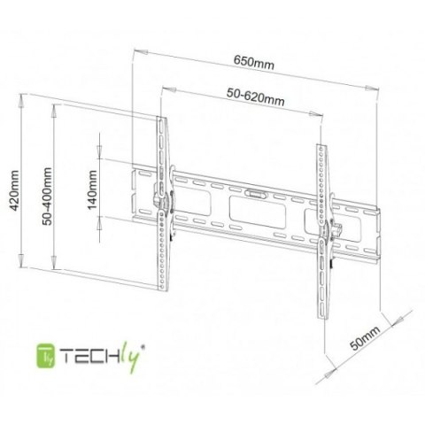 Uchwyt ścienny LCD/LED 40-65cali 60kg czarny Uchwyt ścienny LCD/LED 40-65cali 60kg czarny