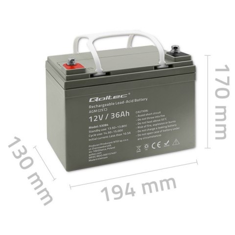 Akumulator AGM | 12V | 36Ah | max. 540A Akumulator AGM | 12V | 36Ah | max. 540A