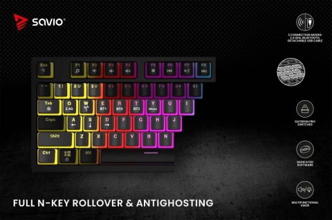 Klawiatura mechaniczna bezprzewodowa PHENIX, Gateron Red Pro, Pudding Klawiatura mechaniczna bezprzewodowa PHENIX, Gateron Red Pro, Pudding