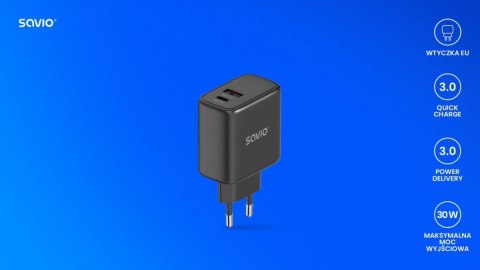 Ładowarka sieciowa 30W Quick Charge, Power Delivery 3.0, LA-06/B Ładowarka sieciowa 30W Quick Charge, Power Delivery 3.0, LA-06/B