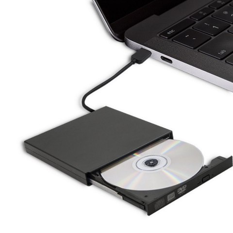 Nagrywarka DVD-RW zewnętrzna | USB 2.0 | Czarna Nagrywarka DVD-RW zewnętrzna | USB 2.0 | Czarna