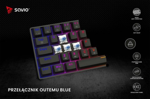 Klawiatura mechaniczna BLACKOUT X2 OUTEMU Blue, Hot Swap Klawiatura mechaniczna BLACKOUT X2 OUTEMU Blue, Hot Swap