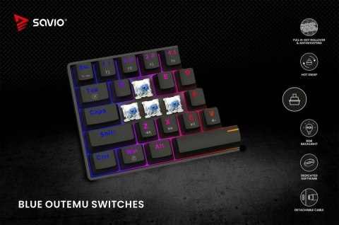 Klawiatura mechaniczna BLACKOUT X2 OUTEMU Blue, Hot Swap Klawiatura mechaniczna BLACKOUT X2 OUTEMU Blue, Hot Swap