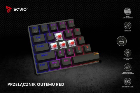 Klawiatura mechaniczna BLACKOUT X2 OUTEMU Red, Hot Swap Klawiatura mechaniczna BLACKOUT X2 OUTEMU Red, Hot Swap