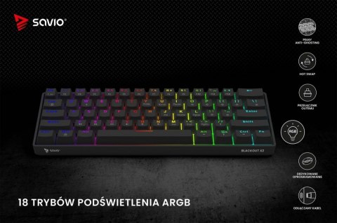 Klawiatura mechaniczna BLACKOUT X2 OUTEMU Red, Hot Swap Klawiatura mechaniczna BLACKOUT X2 OUTEMU Red, Hot Swap