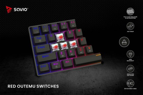 Klawiatura mechaniczna BLACKOUT X2 OUTEMU Red, Hot Swap Klawiatura mechaniczna BLACKOUT X2 OUTEMU Red, Hot Swap