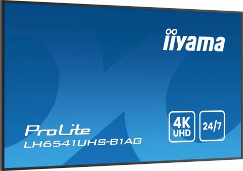 Monitor 65 cali LH6541UHS-B1AG VA,4K,24/7,LAN,USB,HDMI,500cd/m2, Haze(25%),2x10W,Pion/Poziom Monitor 65 cali LH6541UHS-B1AG VA,4K,24/7,LAN,USB,HDMI,500cd/m2, Haze(25%),2x10W,Pion/Poziom