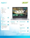 Notebook Aspire 3 A315-59-32SX i3-1215U 15.6" 8GB 512GB NoOS Srebrny
