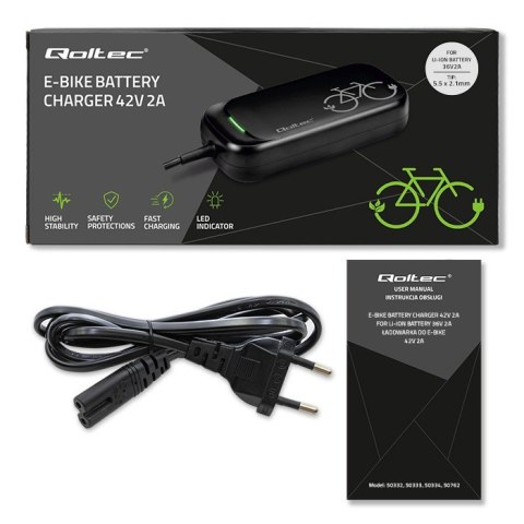 Ładowarka do roweru skutera elektrycznego 36V | 42V | 2A | 5.5*2.1 | wodoodporna + kabel zasilający Ładowarka do roweru skutera elektrycznego 36V | 42V | 2A | 5.5*2.1 | wodoodporna + kabel zasilający