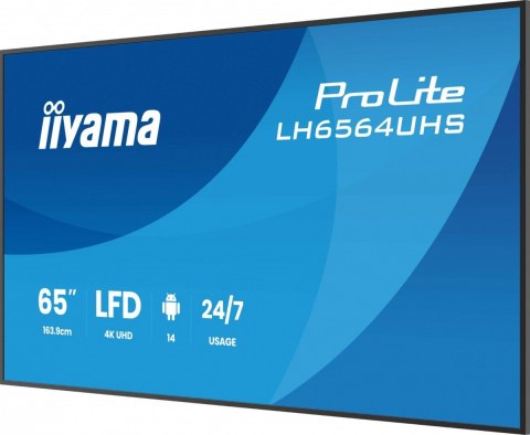 Monitor 65 cali LH6564UHS-B1AG, 24/7,VA,ANDROID14,4K,500cd,5000:1, 2xHDMI ,USB-C,RJ45, RS-232c, IR, 2x10W, 2xUSB, UCHWYT ŚCIE Monitor 65 cali LH6564UHS-B1AG, 24/7,VA,ANDROID14,4K,500cd,5000:1, 2xHDMI ,USB-C,RJ45, RS-232c, IR, 2x10W, 2xUSB, UCHWYT ŚCIE