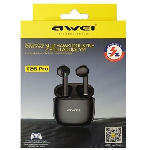 Słuchawki Bluetooth 5.3 T26 Pro TWS Black Słuchawki Bluetooth 5.3 T26 Pro TWS Black