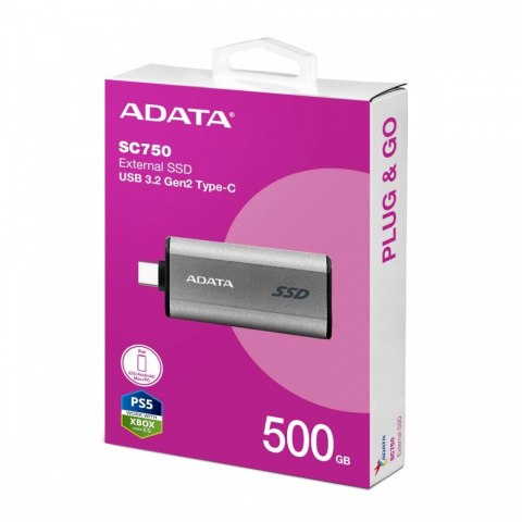 Dysk zewnętrzny SSD SC750 500G USB3.2C 1050/1000 MB/s Dysk zewnętrzny SSD SC750 500G USB3.2C 1050/1000 MB/s