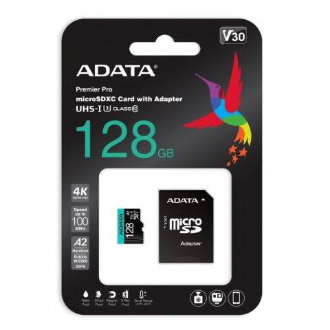 Karta pamięci microSD Premier Pro 128 GB UHS1 U3 V30 A2 + adapter Karta pamięci microSD Premier Pro 128 GB UHS1 U3 V30 A2 + adapter