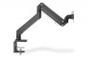 Ramię biurkowe pojedyncze z zaciskiem, 1xLCD, max. 35", max. obciążenie 15kg, ze sprężyną gazową