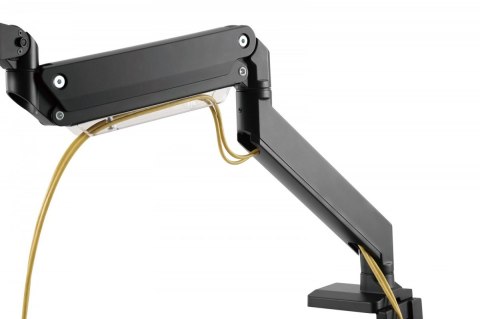 Ramię biurkowe pojedyncze z zaciskiem, 1xLCD, max. 35", max. obciążenie 15kg, ze sprężyną gazową Ramię biurkowe pojedyncze z zaciskiem, 1xLCD, max. 35", max. obciążenie 15kg, ze sprężyną gazową