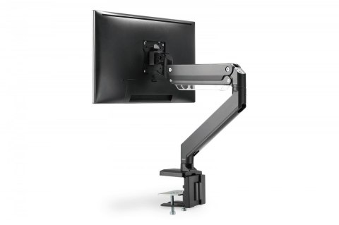 Ramię biurkowe pojedyncze z zaciskiem, 1xLCD, max. 35", max. obciążenie 15kg, ze sprężyną gazową Ramię biurkowe pojedyncze z zaciskiem, 1xLCD, max. 35", max. obciążenie 15kg, ze sprężyną gazową