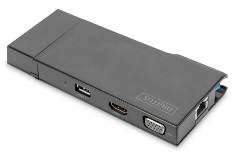Stacja dokująca USB 3.0 Typ A, 7-portów, 4K 30Hz, HDMI, VGA, 2x USB 3.0, SD microSD, RJ45 Stacja dokująca USB 3.0 Typ A, 7-portów, 4K 30Hz, HDMI, VGA, 2x USB 3.0, SD microSD, RJ45