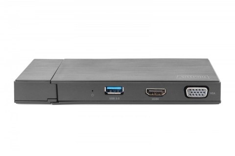 Stacja dokująca USB 3.0 Typ A, 7-portów, 4K 30Hz, HDMI, VGA, 2x USB 3.0, SD microSD, RJ45 Stacja dokująca USB 3.0 Typ A, 7-portów, 4K 30Hz, HDMI, VGA, 2x USB 3.0, SD microSD, RJ45