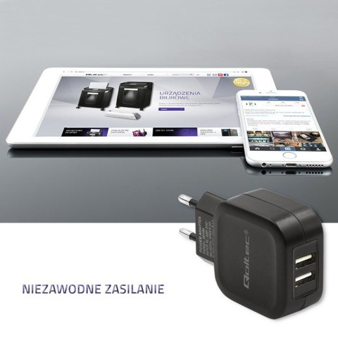 Ładowarka sieciowa 17W | 5V | 3.4A | 2xUSB + kabel USB typC Ładowarka sieciowa 17W | 5V | 3.4A | 2xUSB + kabel USB typC